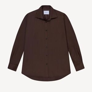 With Nothing Underneath Boyfriend Poplin Shirt in chocolate size M NWT like TWP
